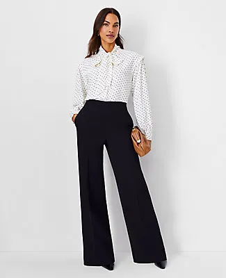 Ann Taylor The Petite Wide-Leg Pant in Fluid Crepe sold by Ann Taylor product image thumbnail 4