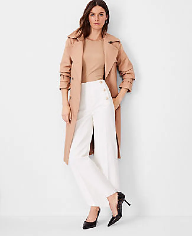 Ann Taylor Petite Mariner High Rise Wide-Leg Crop Jeans in Ivory sold by Ann Taylor