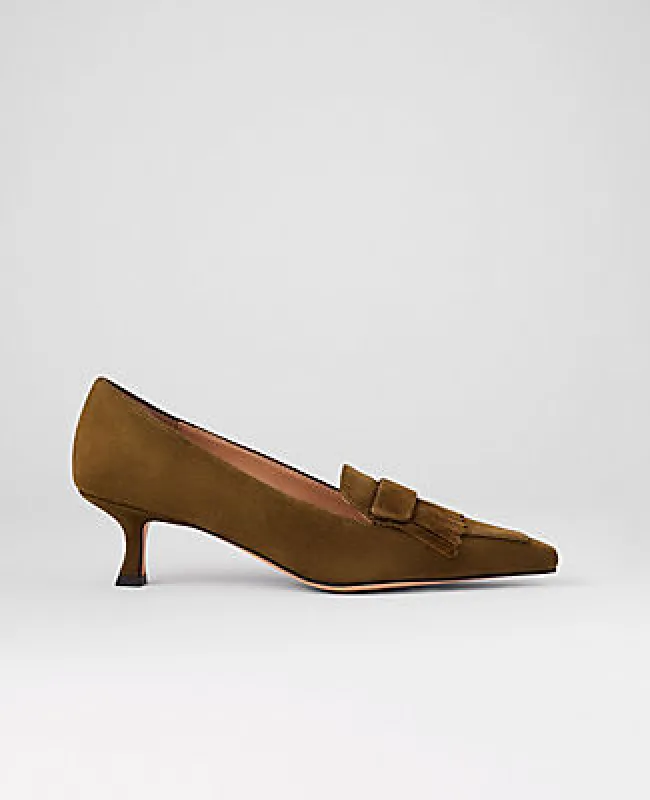 Ann Taylor Suede Tapered Heel Kiltie Pump sold by Ann Taylor