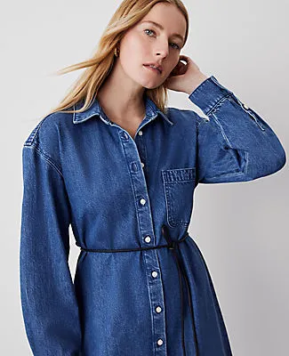 Ann Taylor Petite Denim Shirtdress sold by Ann Taylor product image thumbnail 4