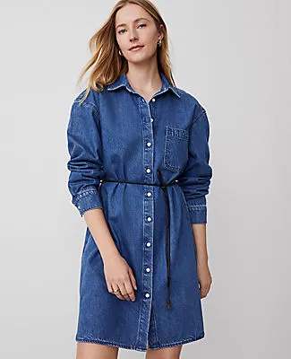 Ann Taylor Petite Denim Shirtdress sold by Ann Taylor product image thumbnail 5