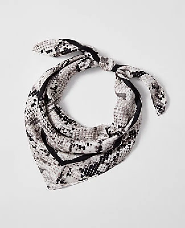 Ann Taylor Snake Print Triangle Silk Scarf sold by Ann Taylor