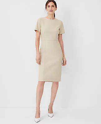 Ann Taylor The Short Sleeve Sheath Dress in Bi-Stretch - Curvy Fit sold by Ann Taylor