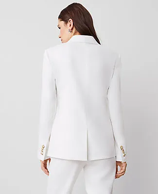 Ann Taylor The Petite One-Button Blazer in Herringbone Linen Blend sold by Ann Taylor product image thumbnail 2
