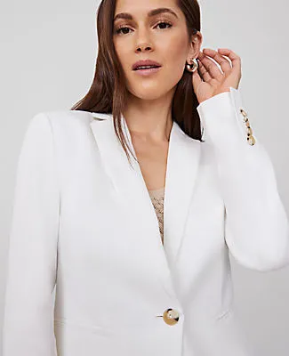 Ann Taylor The Petite One-Button Blazer in Herringbone Linen Blend sold by Ann Taylor product image thumbnail 3