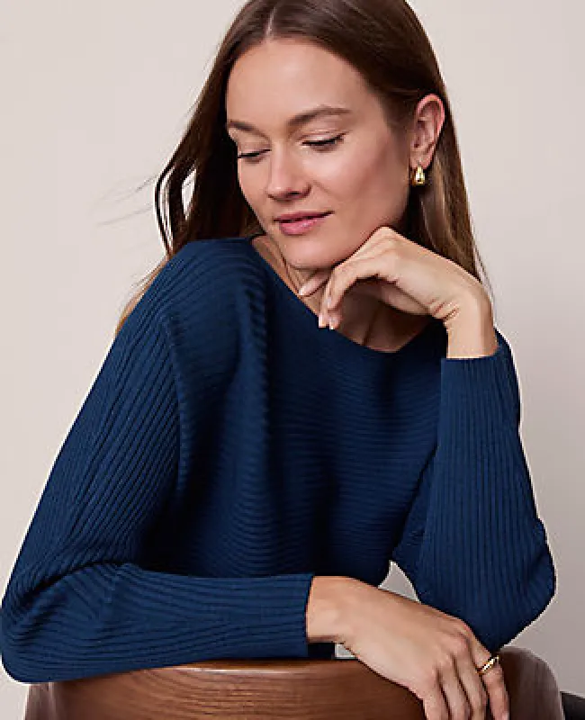 Ann Taylor Ribbed Boatneck Sweater sold by Ann Taylor