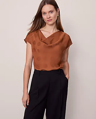 Ann Taylor Dotted Cowl Neck Top sold by Ann Taylor