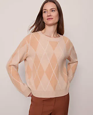Ann Taylor Argyle Crew Neck Sweater sold by Ann Taylor product image thumbnail 3