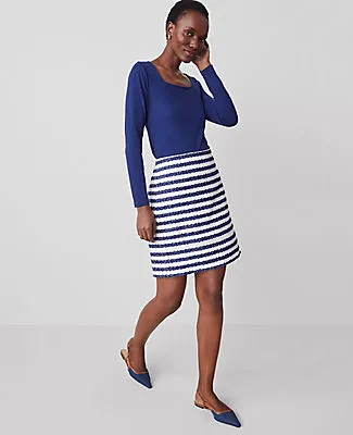 Ann Taylor Striped Bouclé Tweed Skirt sold by Ann Taylor product image thumbnail 2