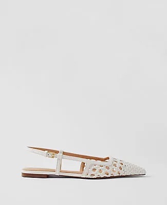 Ann Taylor Woven Leather Nip Toe Slingback Flats sold by Ann Taylor