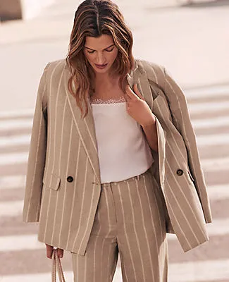 Ann Taylor The Petite Double Breasted Blazer in Pinstripe sold by Ann Taylor