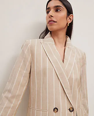 Ann Taylor The Petite Double Breasted Blazer in Pinstripe sold by Ann Taylor product image thumbnail 2