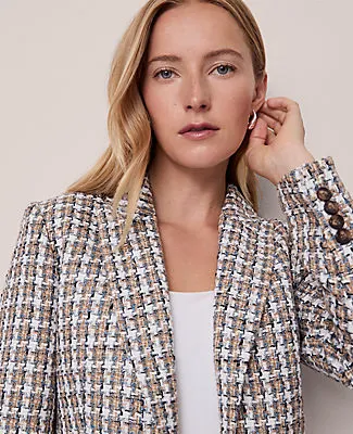 Ann Taylor The One Button Fitted Blazer in Tweed sold by Ann Taylor