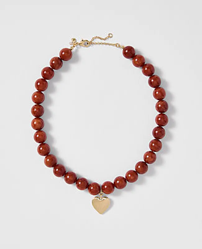 Ann Taylor Stone Heart Pendant Necklace sold by Ann Taylor