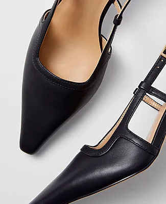 Ann Taylor Leather Nip Toe Slingback Pumps sold by Ann Taylor product image thumbnail 2