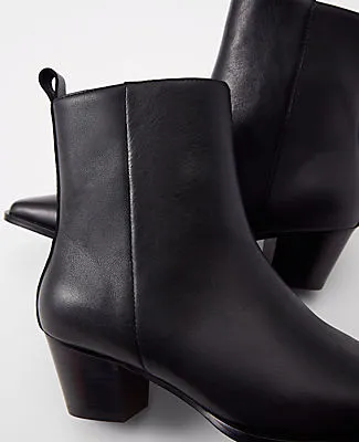 Ann Taylor Tapered Heel Leather Bootie sold by Ann Taylor product image thumbnail 2