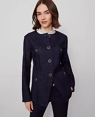Ann Taylor Petite Denim Split Hem Jacket sold by Ann Taylor product image thumbnail 2