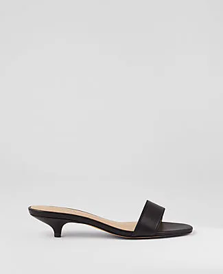 Ann Taylor Leather Strappy Kitten Heel Mule Sandals sold by Ann Taylor