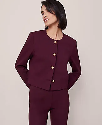 Ann Taylor The Crew Neck Jacket in Ponte sold by Ann Taylor product image thumbnail 5