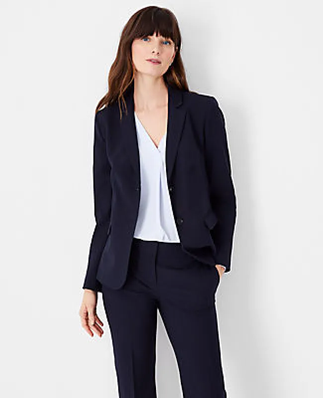 Ann Taylor The Petite Notched Two Button Blazer in Seasonless Stretch sold by Ann Taylor