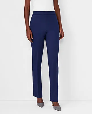 Ann Taylor The Petite Side Zip Straight Pant in Bi-Stretch sold by Ann Taylor