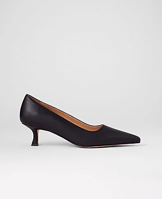 Ann Taylor Leather Nip Toe Kitten Heel Pumps sold by Ann Taylor
