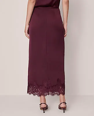 Ann Taylor Petite Satin Lace Hem Wrap Skirt sold by Ann Taylor product image thumbnail 4