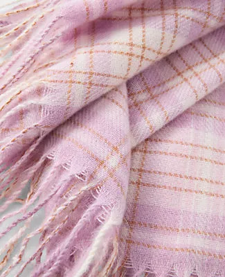 Ann Taylor Plaid Fringe Scarf sold by Ann Taylor product image thumbnail 2