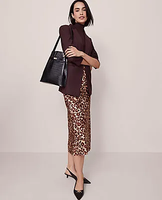 Ann Taylor Animal Print Satin Bias Slip Skirt sold by Ann Taylor