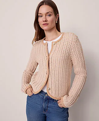 Ann Taylor Textured Stitch Cardigan sold by Ann Taylor