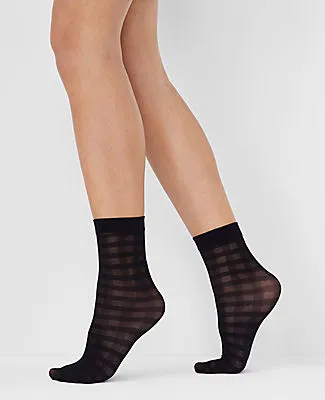 Ann Taylor Checked Sheer Crew Sock Set sold by Ann Taylor product image thumbnail 2