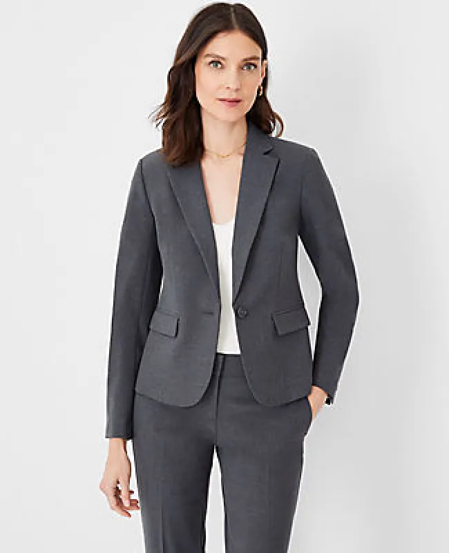 Ann Taylor The Tall Notched One Button Blazer in Seasonless Stretch sold by Ann Taylor