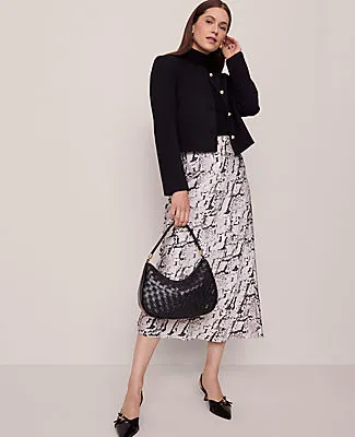 Ann Taylor Snake Print Satin Bias Slip Skirt sold by Ann Taylor