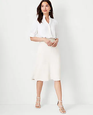 Ann Taylor The Petite Flare Skirt in Fluid Crepe sold by Ann Taylor product image thumbnail 3