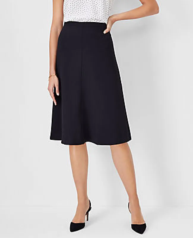 Ann Taylor The Petite Flare Skirt in Fluid Crepe sold by Ann Taylor