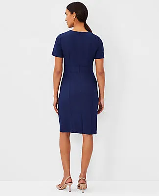 Ann Taylor The Petite Short Sleeve Sheath Dress in Bi-Stretch - Curvy Fit sold by Ann Taylor product image thumbnail 2