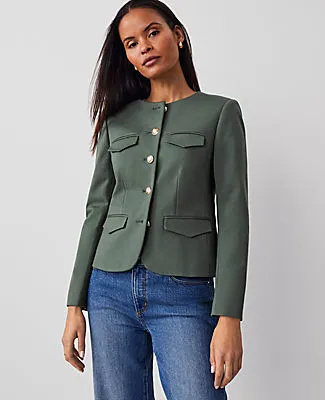 Ann Taylor Petite Ponte Crew Neck Jacket sold by Ann Taylor product image thumbnail 2
