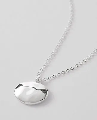 Ann Taylor Textured Metal Disc Pendant Necklace sold by Ann Taylor product image thumbnail 2