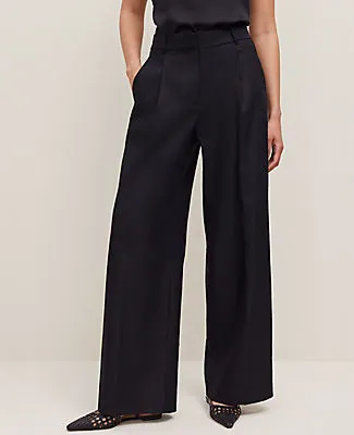 Ann Taylor The Petite Wide-Leg Pant in Linen Blend sold by Ann Taylor product image thumbnail 2