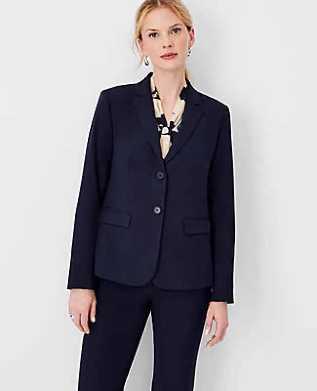 Ann Taylor The Notched Two Button Blazer in Seasonless Stretch - Curvy Fit sold by Ann Taylor
