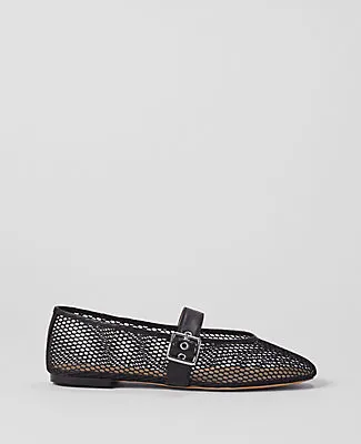 Ann Taylor Mesh Buckled Ballet Flats sold by Ann Taylor
