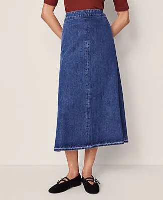 Ann Taylor Weekend Collection Pull On Denim Skirt sold by Ann Taylor product image thumbnail 3