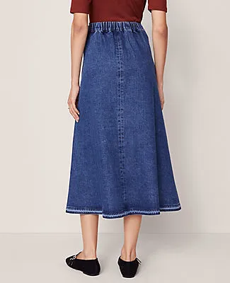 Ann Taylor Weekend Collection Pull On Denim Skirt sold by Ann Taylor product image thumbnail 4
