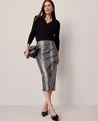 Ann Taylor Petite Snake Print Pencil Skirt sold by Ann Taylor product image thumbnail 2