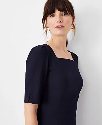 Ann Taylor The Elbow Sleeve Square Neck Dress in Seasonless Stretch sold by Ann Taylor product image thumbnail 3