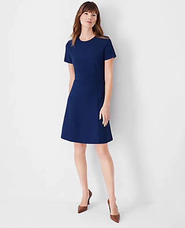 Ann Taylor The Petite Flare Dress in Fluid Crepe sold by Ann Taylor