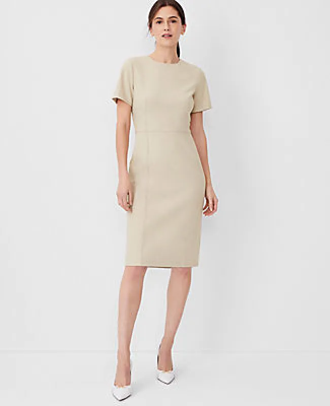 Ann Taylor The Short Sleeve Sheath Dress in Bi-Stretch - Curvy Fit sold by Ann Taylor