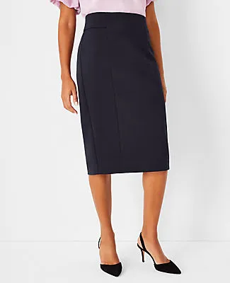 Ann Taylor The Petite High Waist Seamed Pencil Skirt in Double Knit sold by Ann Taylor