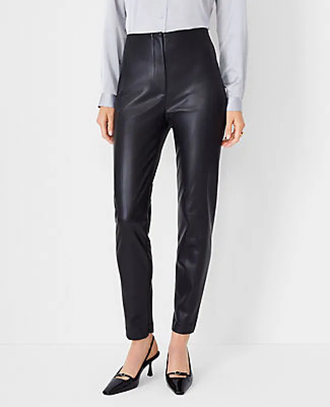 Ann Taylor The Petite Audrey Pant in Faux Leather - Curvy Fit sold by Ann Taylor