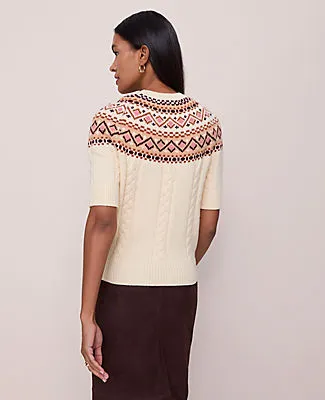 Ann Taylor Fair Isle Cable Sweater Tee sold by Ann Taylor product image thumbnail 2